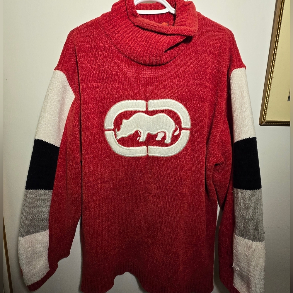 Marc Echo Crisp Red White Black Sweater Vintage